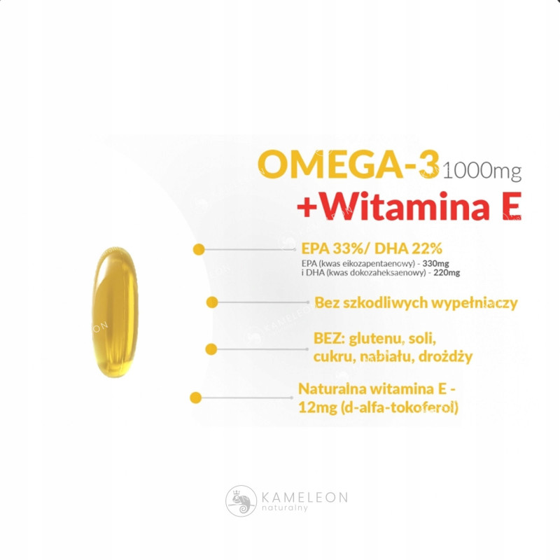 OMEGA 3 1000mg +WITAMINA E 90kaps WISH wsparcie SERCE PAMIĘĆ KONCENTRACJA
