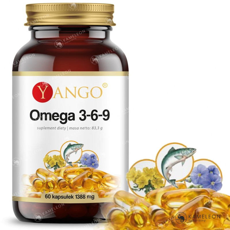 OMEGA 369 3-6-9 nienasycone KWASY TŁUSZCZOWE + WITAMINA E YANGO 60 kapsułek