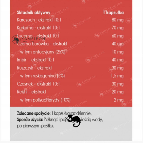 Panaseus CHOLESTEROL W NORMIE Reishi Kurkuma Karczoch Imbir Ruszczyk 50kaps Panaseus CHOLESTEROL W NORMIE Reishi Kurkuma Karczoch Imbir Ruszczyk 50kaps