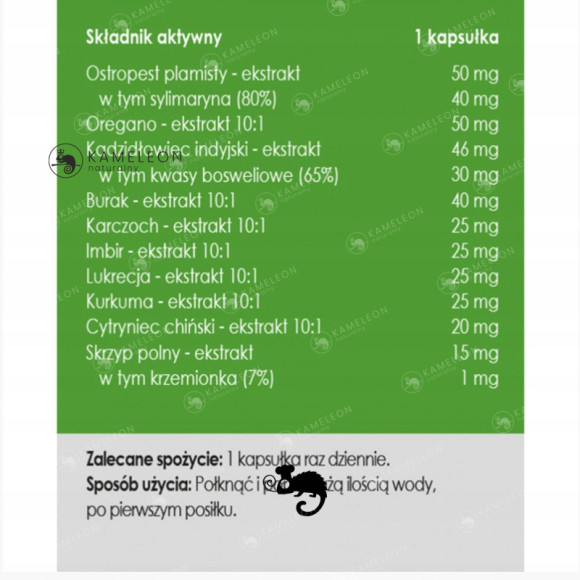 Panaseus FORMUŁA NA TRAWIENIE Ostropest Oregano Imbir Kurkuma Karczoch 50ks Panaseus FORMUŁA NA TRAWIENIE Ostropest Oregano Imbir Kurkuma Karczoch 50ks