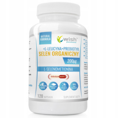 SELEN ORGANICZNY 200mikrogram + PREBIOTYK 120kaps WISH wsparcie ODPORNOŚĆ TARCZYCA