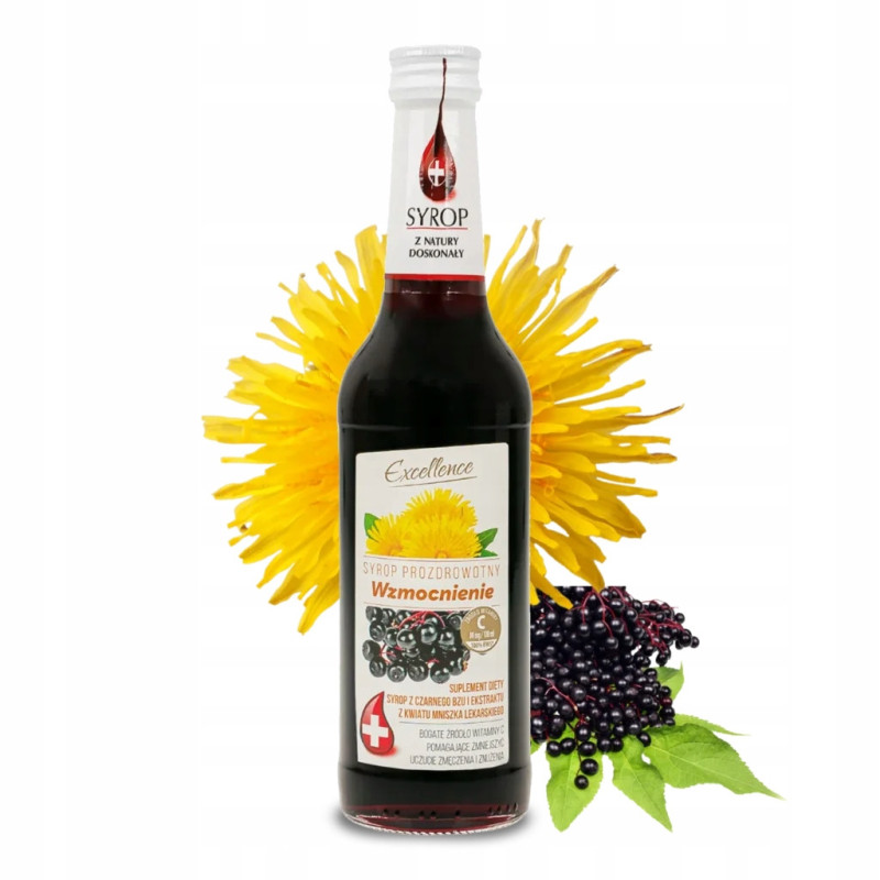 SYROP PROZDROWOTNY WZMOCNIENIE sok Z owoców CZARNEGO BZU 320ml EXCELLENCE