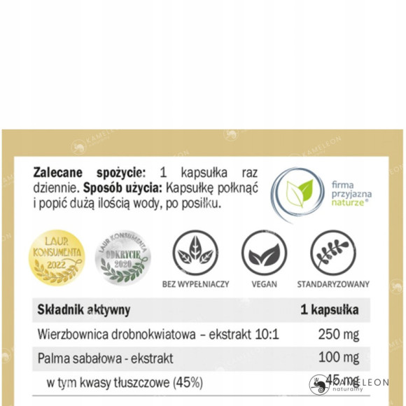WIERZBOWNICA dla MĘŻCZYZN PALMA SABAŁOWA wsparcie: U.MOCZOWY PROSTATA 90kps WIERZBOWNICA dla MĘŻCZYZN PALMA SABAŁOWA wsparcie: U.MOCZOWY PROSTATA 90kps