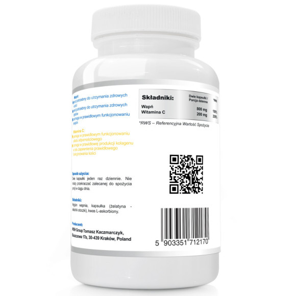 WISH CALCIUM + WITAMINA C WAPŃ 400mg 50% RSW 120 kaps na 2 miesiące WISH CALCIUM + WITAMINA C WAPŃ 400mg 50% RSW 120 kaps na 2 miesiące