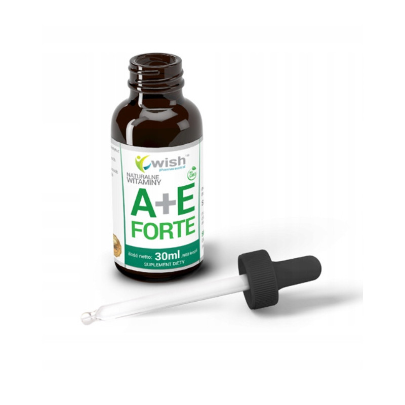 WITAMINA A+E A + E FORTE wKROPLACH 30ml 900kropli WISH wsparcie WZROK SKÓRA