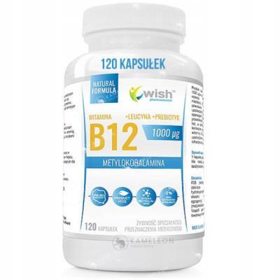 WITAMINA B12 1000mcg METYLOKOBALAMINA 120kaps WISH wsparcie: UKŁAD NERWOWY