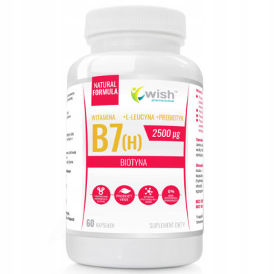 WITAMINA B7 (H) BIOTYNA 2500mikrogram 60kapsułek WISH wsparcie ZDROWA SKÓRA WŁOSY