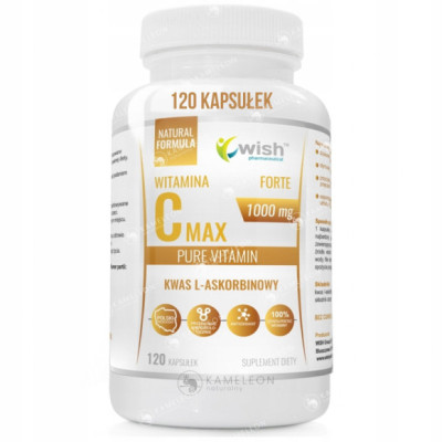 WITAMINA C MAX FORTE 1000mg KWAS L-ASKORBINOWY 120k WISH wsparcie ODPORNOŚĆ