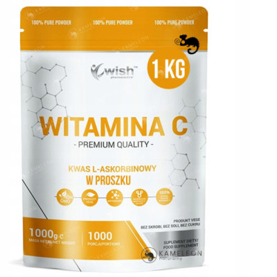 WITAMINA C w proszku KWAS L-ASKORBINOWY 1000G 1KG WISH wsparcie: ODPORNOŚĆ