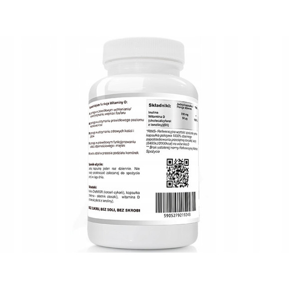 WITAMINA D3 2000IU 50mikrogram + PREBIOTYK 120 kapsułek WISH wsparcie ODPORNOŚĆ WITAMINA D3 2000IU 50mikrogram + PREBIOTYK 120 kapsułek WISH wsparcie ODPORNOŚĆ