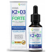 WITAMINA K2+D3 K2 + D3 FORTE krople w KROPLACH 30ml WISH wsparcie ODPORNOŚĆ