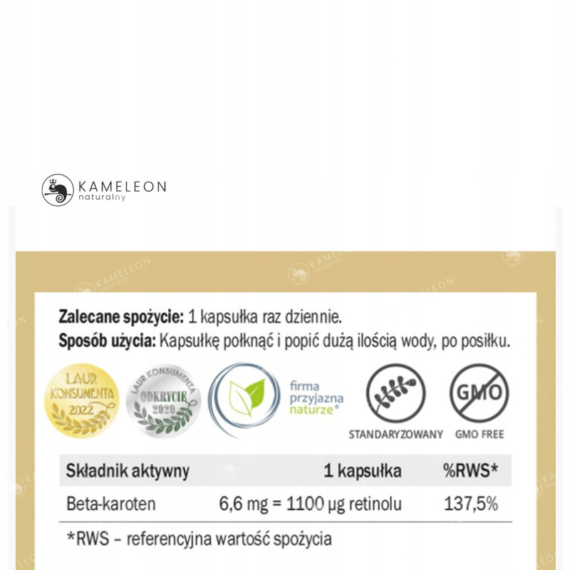 Yango BETA KAROTEN BETA-KAROTEN wsparcie: ODPORNOŚĆ SKÓRA WZROK 90kaps