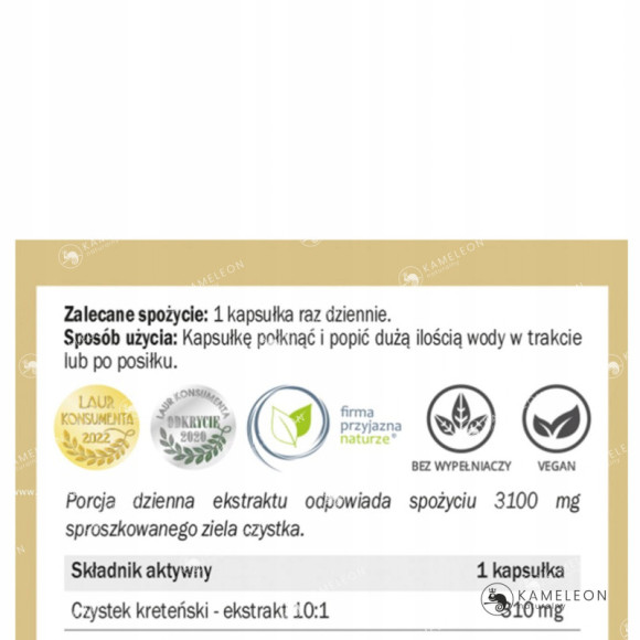 Yango CZYSTEK 400mg ekstrakt wsparcie: ODPORNOŚĆ WZMOCNIENIE 90kaps Yango CZYSTEK 400mg ekstrakt wsparcie: ODPORNOŚĆ WZMOCNIENIE 90kaps