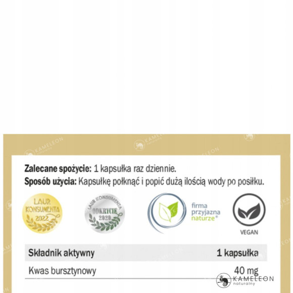 Yango KWAS BURSZTYNOWY - naturalny antyoksydant wsparcie: ODPORNOŚĆ 90kaps