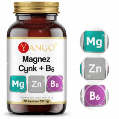 Yango MAGNEZ + CYNK + B6 635mg wsparcie: MIĘŚNIE ENERGIA ODPORNOŚĆ