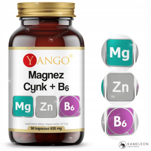 Yango MAGNEZ + CYNK + B6 635mg wsparcie: MIĘŚNIE ENERGIA ODPORNOŚĆ Yango MAGNEZ + CYNK + B6 635mg wsparcie: MIĘŚNIE ENERGIA ODPORNOŚĆ