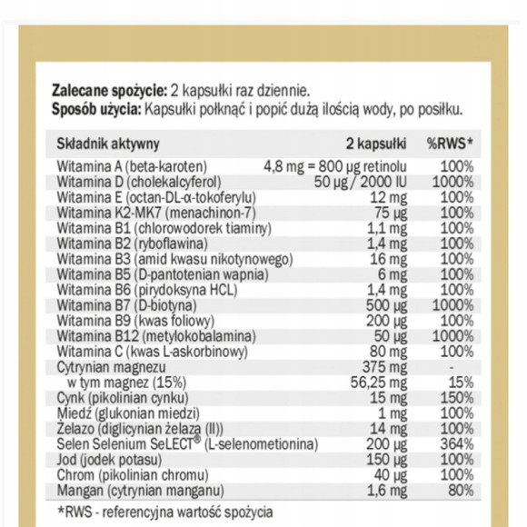 Yango MULTIWITAMINA DLA MĘŻCZYZN witaminy minerały 90 kapsułek na 3 m-ce