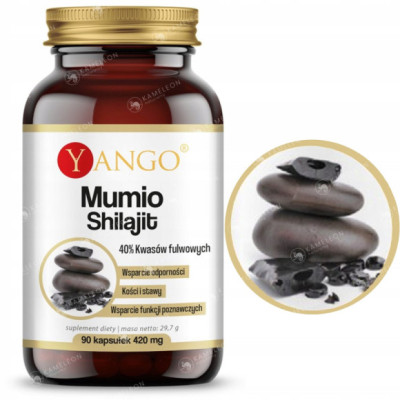 Yango MUMIO SHILAJIT 40% KWASÓW FULWOWYCH wsparcie: ODPORNOŚC MŁODOSĆ 90kps