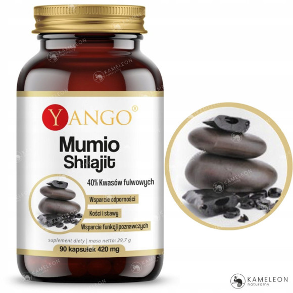 Yango MUMIO SHILAJIT 40% KWASÓW FULWOWYCH wsparcie: ODPORNOŚC MŁODOSĆ 90kps