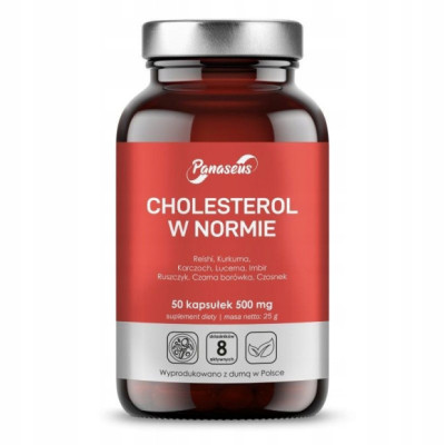 Yango Panaseus CHOLESTEROL W NORMIE Karczoch Kurkuma Lucerna Imbir 50kaps