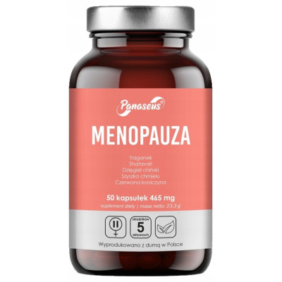 Yango Panaseus MENOPAUZA 50kps Shatavari Czerwona koniczyna Traganek Chmiel