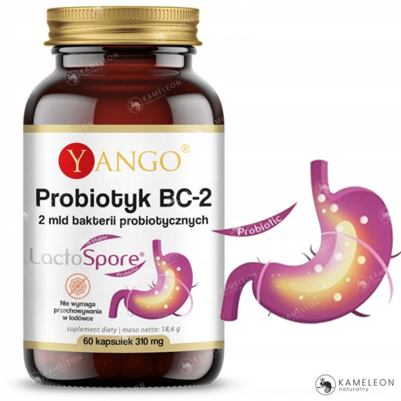 Yango PROBIOTYK BC-2 Bakterie Bacillus Coagulans wsparcie MIKROFLORA 60kps Yango PROBIOTYK BC-2 Bakterie Bacillus Coagulans wsparcie MIKROFLORA 60kps