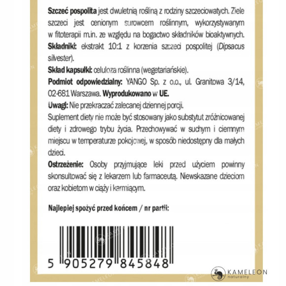 Yango SZCZEĆ ekstrakt 10:1 wsparcie: BORELIOZA UKŁ. IMMUNOLOGICZNY 90kaps Yango SZCZEĆ ekstrakt 10:1 wsparcie: BORELIOZA UKŁ. IMMUNOLOGICZNY 90kaps