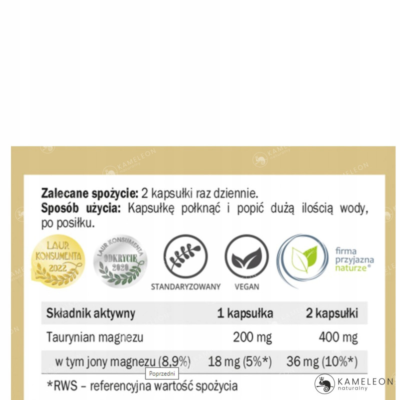 Yango TAURYNIAN MAGNEZU CHELAT magnez Mg 60kaps