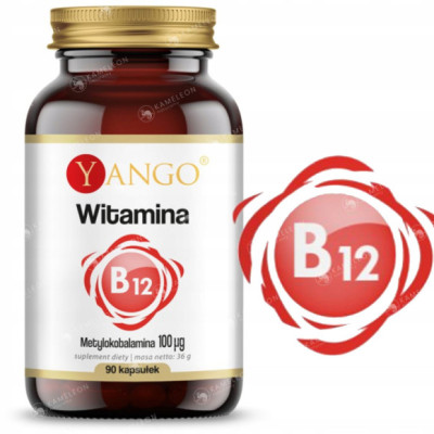 Yango WITAMINA B12 100ug METYLOKOBALAMINA wsparcie: UKŁAD NERWOWY 90kaps