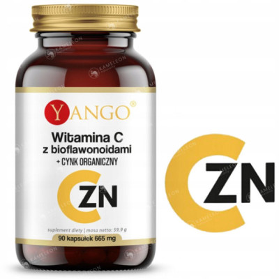 Yango WITAMINA C Z BIOFLAWONOIDAMI + BIOFLAWONOIDY + CYNK odporność 90kaps