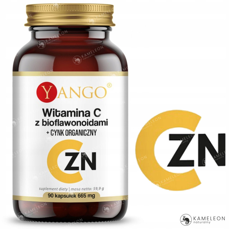 Yango WITAMINA C Z BIOFLAWONOIDAMI + BIOFLAWONOIDY + CYNK odporność 90kaps