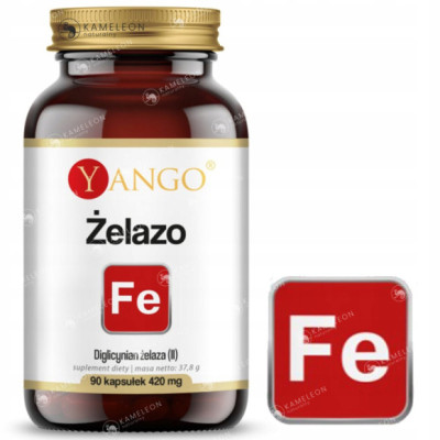 Yango ŻELAZO 420mg Diglicynian wsparcie: CZERWONE KRWINKI HEMOGLOBINA 90kps