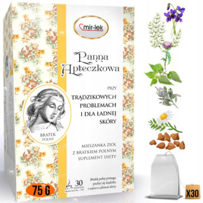 MIR-LEK PANNA APTECZKOWA wsparcie ZDROWA SKÓRA TRĄDZIK ŁADNA SKÓRA 30szt 75G