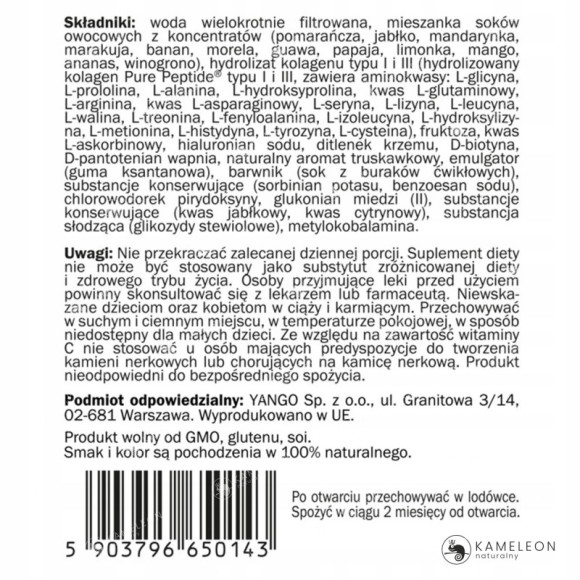Yango KOLAGEN PREMIUM 10000mg SKÓRA KOŚCI CELLULIT +Kwas hialuronowy +Krzem Yango KOLAGEN PREMIUM 10000mg SKÓRA KOŚCI CELLULIT +Kwas hialuronowy +Krzem