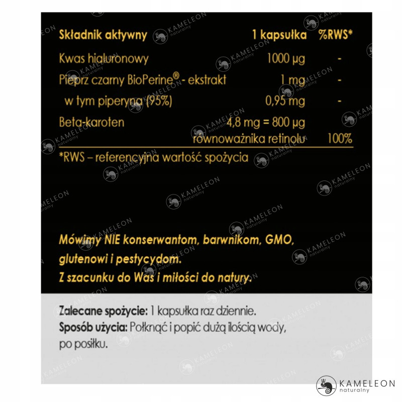 Yango KWAS HIALURONOWY MŁODOŚĆ 360mg wsparcie ZDROWE STAWY KOŚCI SKÓRA 50k