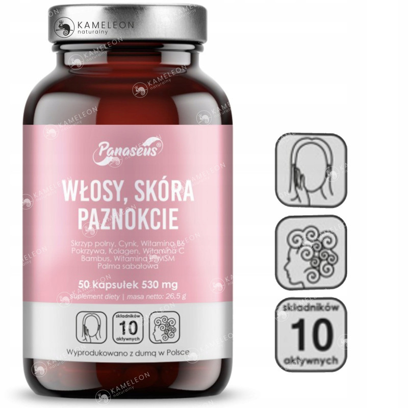 Yango Panaseus WŁOSY SKÓRA PAZNOKCIE 530mg 50 kapsułek