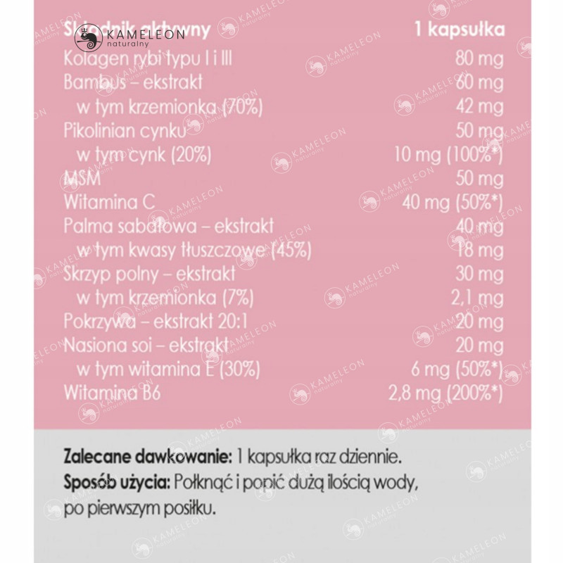 Yango Panaseus WŁOSY SKÓRA PAZNOKCIE 530mg 50 kapsułek