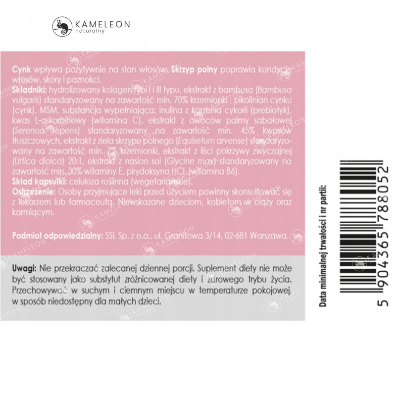 Yango Panaseus WŁOSY SKÓRA PAZNOKCIE 530mg 50 kapsułek