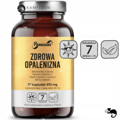 YANGO Panaseus ZDROWA OPALENIZNA 50kap Beta-Karoten Kurkuma Piperyna Wit. C