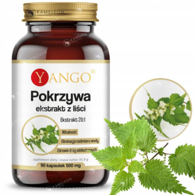 Yango POKRZYWA LIŚCIE ekstrakt 500mg 90kaps WITAMINY + MINERAŁY