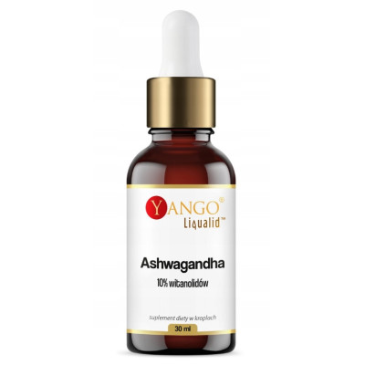 ASHWAGANDHA 10% witanolidów 30ml KROPLE Yango STRES NAPIĘCIE BEZSENNOŚĆ