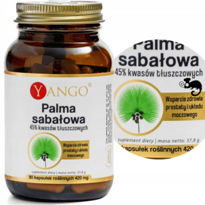PALMA SABAŁOWA 45% kwasów tłuszcz.90kaps YANGO wsparcie PROSTATA U. MOCZOWY