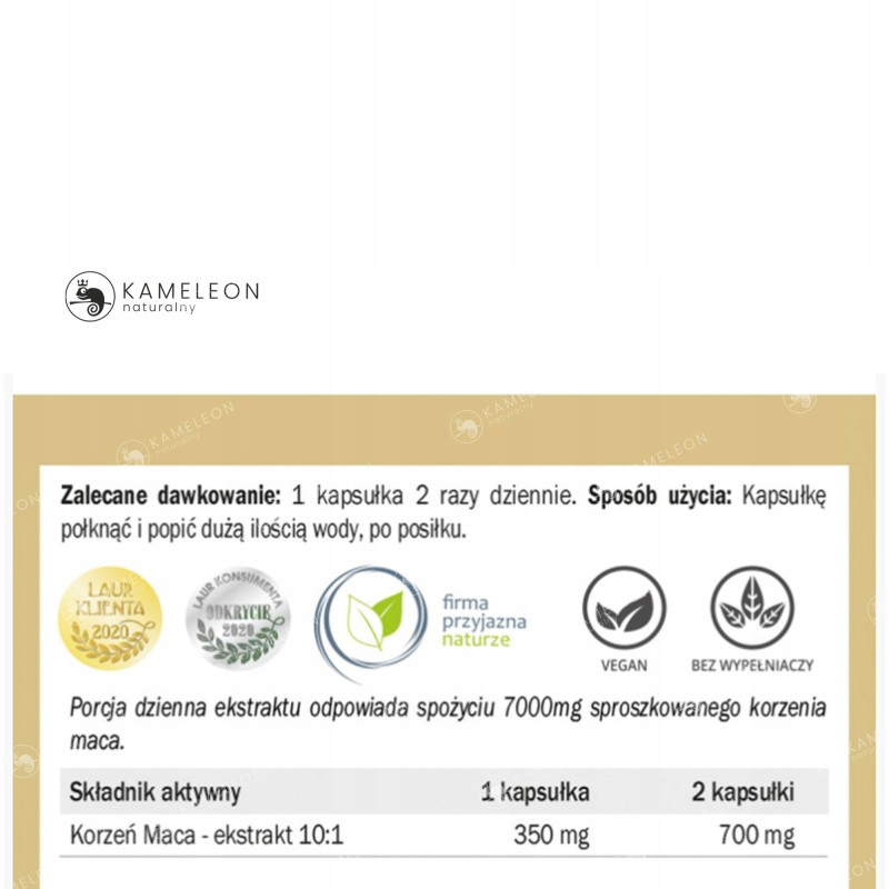 Yango MACA Ekstrakt wsparcie: ENERGIA ZMĘCZENIE STRES SPRAWNOŚĆ UMYSŁ. 100k
