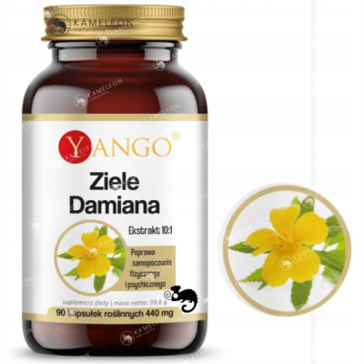Yango ZIELE DAMIANA 440mg wsparcie: POTENCJA SAMOPOCZUCIE STRES 90kaps
