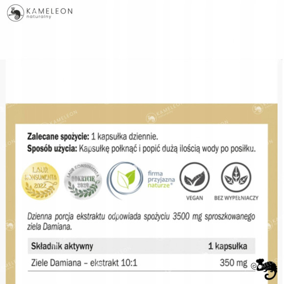 Yango ZIELE DAMIANA 440mg wsparcie: POTENCJA SAMOPOCZUCIE STRES 90kaps Yango ZIELE DAMIANA 440mg wsparcie: POTENCJA SAMOPOCZUCIE STRES 90kaps