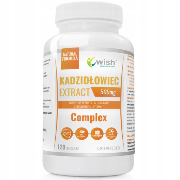 KADZIDŁOWIEC EKSTRAKT boswellia 500mg 120kaps WISH wsparcie STAWY U.NERWOWY