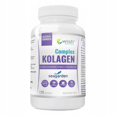KOLAGEN COMPLEX + GLUKOZAMINA + WITAMINA C + KWAS HIALURONOWY 120 kaps WISH