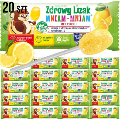 LIZAK CYTRYNOWY cytryna WITAMINA C D eko BEZ CUKRU 20 szt. MINAM Starpharma
