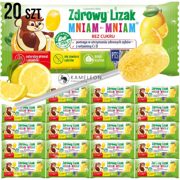 LIZAK CYTRYNOWY cytryna WITAMINA C D eko BEZ CUKRU 20 szt. MINAM Starpharma LIZAK CYTRYNOWY cytryna WITAMINA C D eko BEZ CUKRU 20 szt. MINAM Starpharma