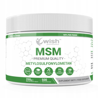 MSM SIARKA ORGANICZNA czysta postać W PROSZKU 250g wsparcie STAWY MIĘŚNIE